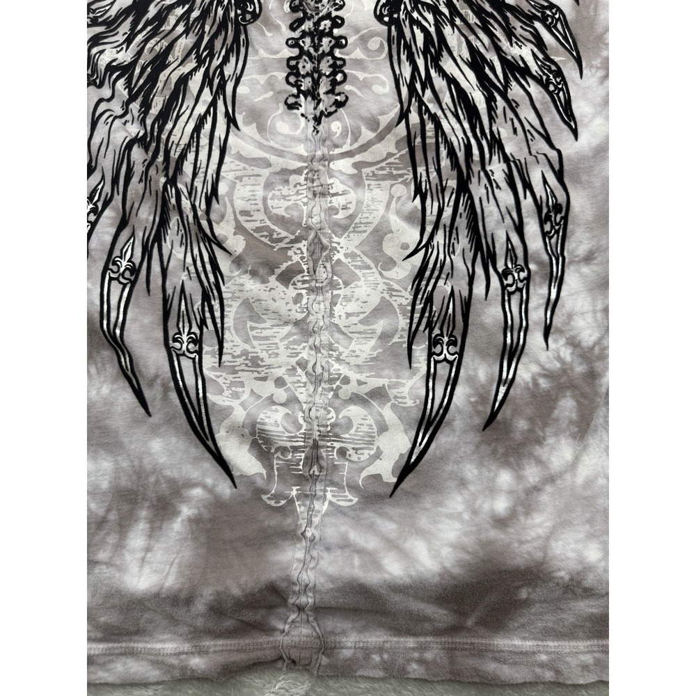 Rebel Spirit Mens Medium Gray Wings T-Shirt Grunge Streetwear 100% Cotton - Picture 12 of 16